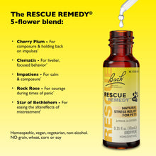 Load image into Gallery viewer, Rescue Remedy Pet Dropper - 10mL - Stress & Tension Support for Dogs & Cats with Bach Natural Flower Essences - Sedative-Free, Homeopathic Liquid Formula - For All Breeds, Ages & Weights