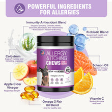Load image into Gallery viewer, Dog Allergy Chews 200ct - Dog Allergy and Itching Skin Relief Anti Itch Aller Immune Bites for Dogs licking Paws Treatment Relief Itchy Chew Probiotics Vitamins for Skin and Coat Allergies - Chicken