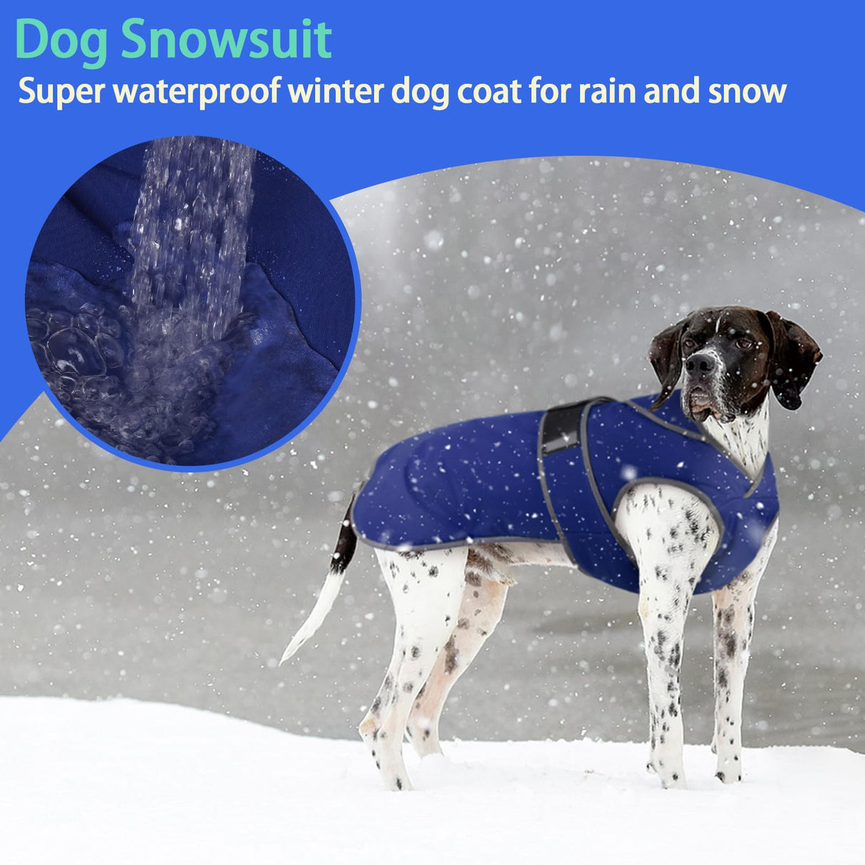 MIGOHI Reflective Waterproof Windproof Dog Coat - Warm Jacket Reversible Stormguard Winter Vest for Small to Large Dogs (Navy, M)