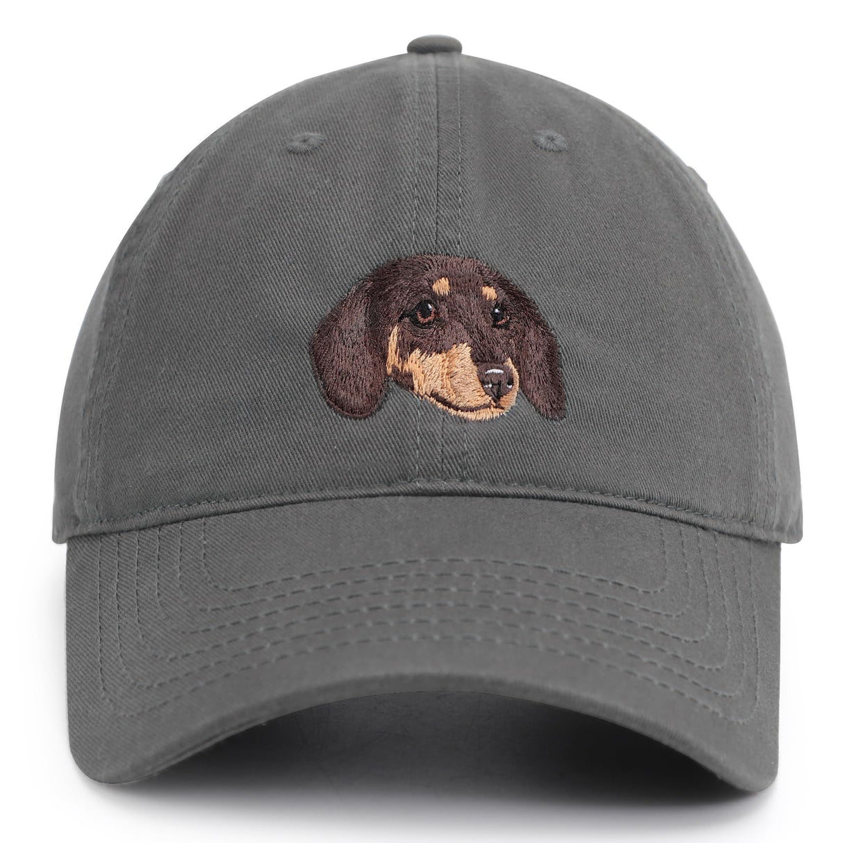 Dachshund Baseball Cap for Dog Lovers – Adjustable Cotton Hat with Embroidered Brown Dachshund, Dark Gray Unisex Cap, Gift for Wiener Dog Owners & Pet Parents
