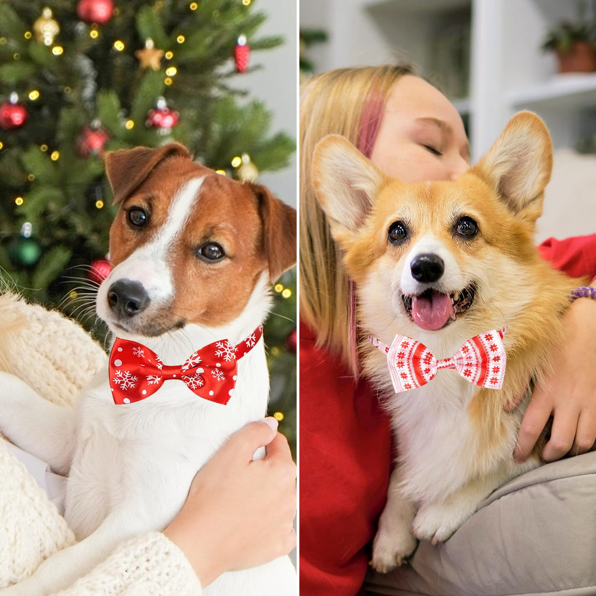 Segarty Christmas Dog Bow Ties,90 Bow Ties for Dogs, Adjustable Small Medium Dog Bowties Large Puppy Bowtie Neck Bows Bulk Assorted Grooming Accessories Birthday Wedding Party Holiday Festival