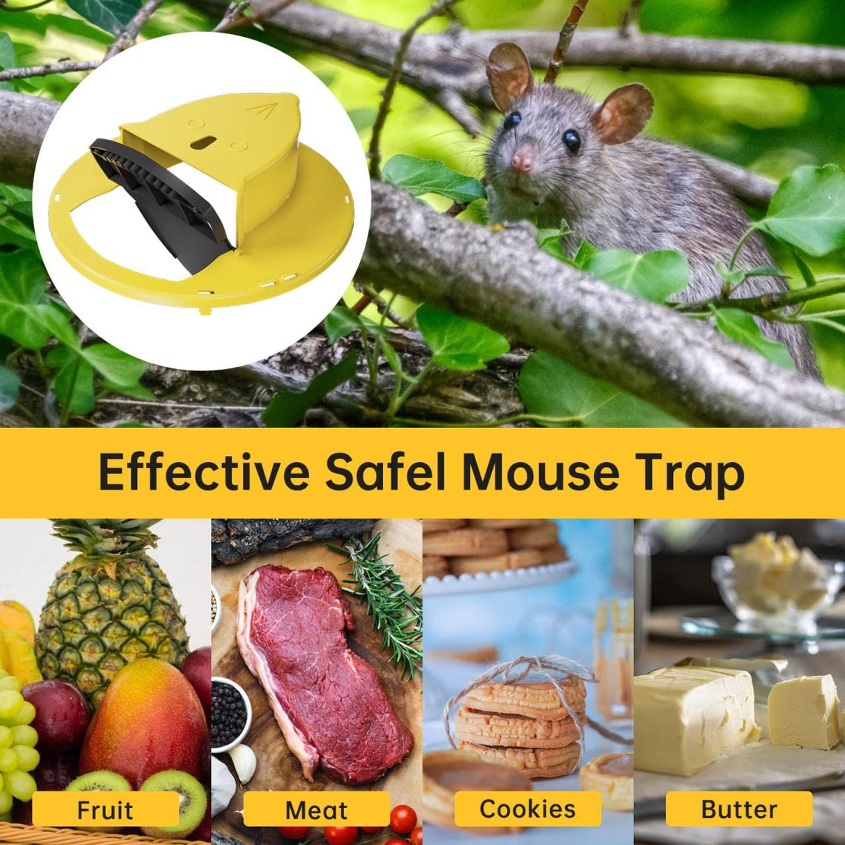 Mouse Trap Bucket - Multi-Catch, Auto-Reset, Humane or Lethal Rat Trap - Mouse Traps Indoor for Home - No Chemicals or Glue Needed - Durable ABS Material - 5 Gallon Bucket Compatible 3pcs