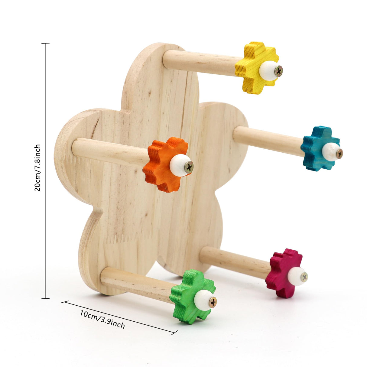 DVHEY Bird Rotating Perch Toy,Durable Unique Wooden Ferris Wheel Parrot Toys with 5 Perches,Bird Cage Accessories for Parakeet, Cockatiel, Budgerigar,Conures, Lovebirds