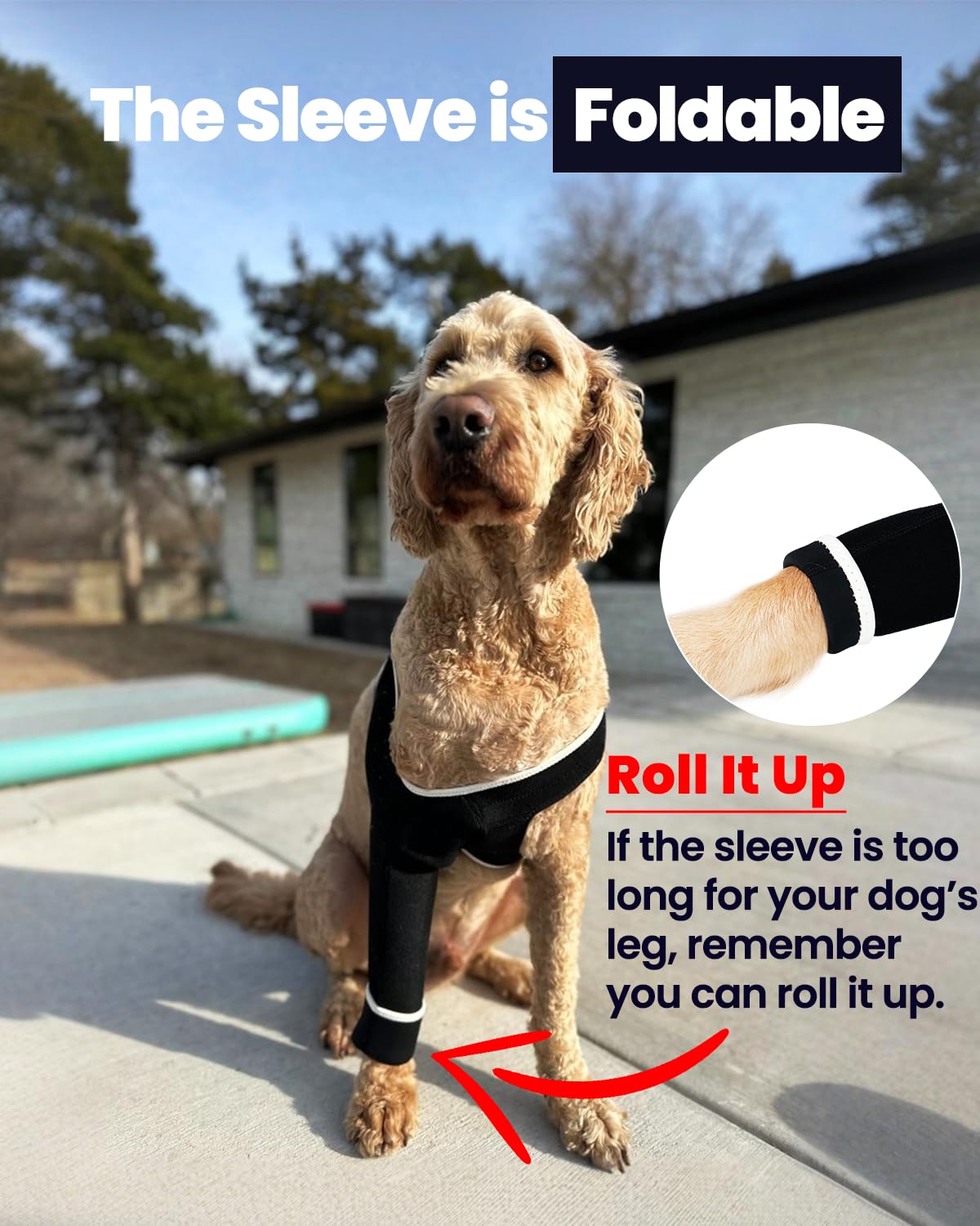 LufeLux Dog Front Leg Sleeve, XLarge, Comfortable, Breathable Material, Adjustable Elastic Band, for Hot Spots, Wounds, Bandages