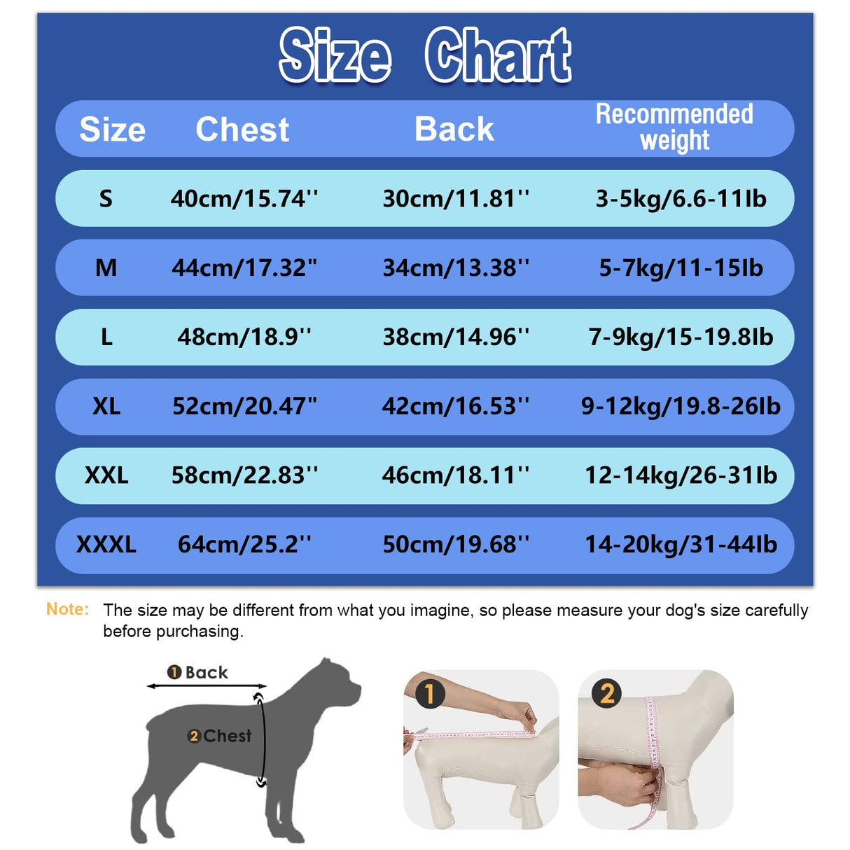 AIMYDOG Winter Coat, Waterproof Jacket, Warm Turtleneck Fleece Vest With Built-in Harness, Reflective Snow Jacket Snowsuit for Small Medium Large Dogs, Blue M