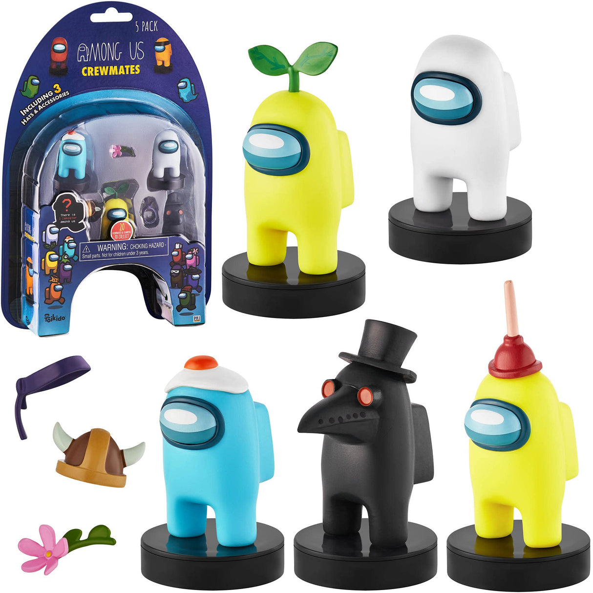 Among Us Stamps for Kids | 5 Among Us Stampers in 1 Pack + 3 Accessories | Among Us Party Favors and Playable Collectibles | Among Us Toys for Boys and Girls