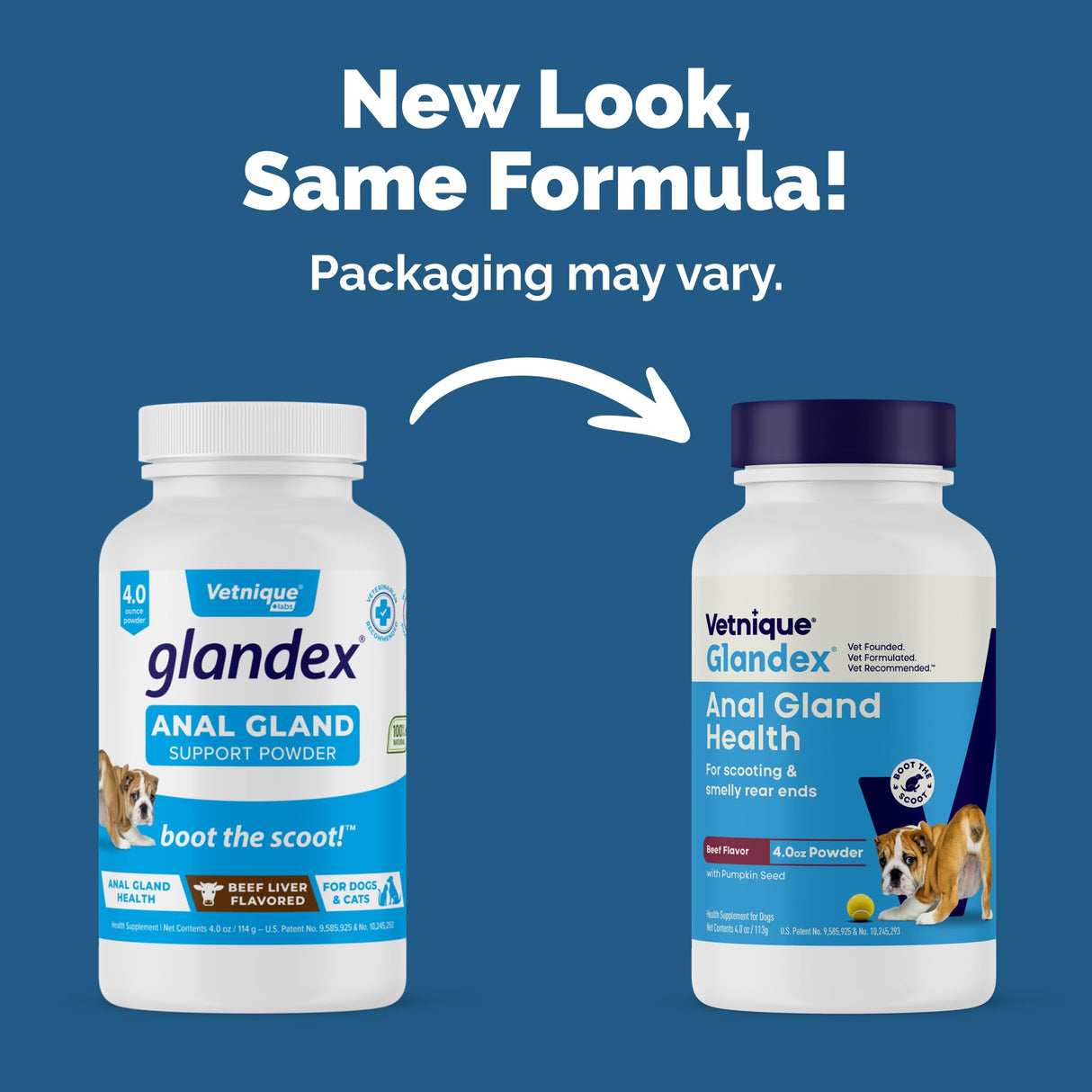 Vetnique Glandex Dog Fiber Supplement Powder for Anal Glands with Pumpkin, Digestive Enzymes & Probiotics - Vet Recommended (Regular or Advanced Strength) - Boot The Scoot (4.0oz Powder, Beef Liver)