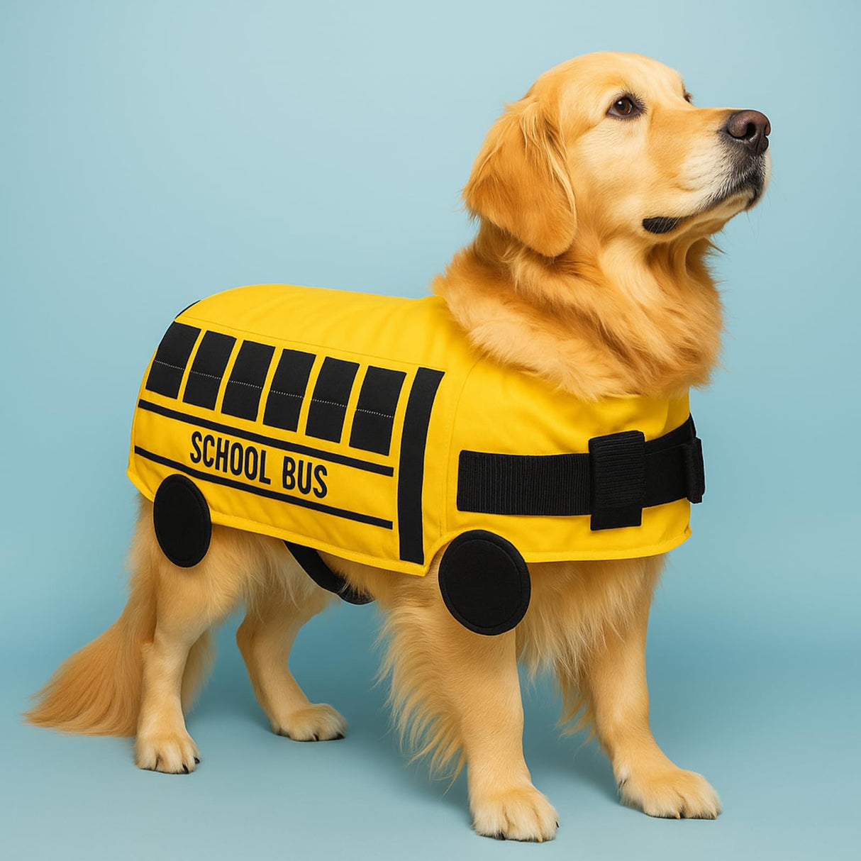 Halloween School Bus Pet Costume Funny Dog Costume Yellow School Bus Life Jacket Swimming Boating Water Flotation Vest Halloween Pet Costume Suit for Dog Cosplay Accessories for Halloween Parties(XL)