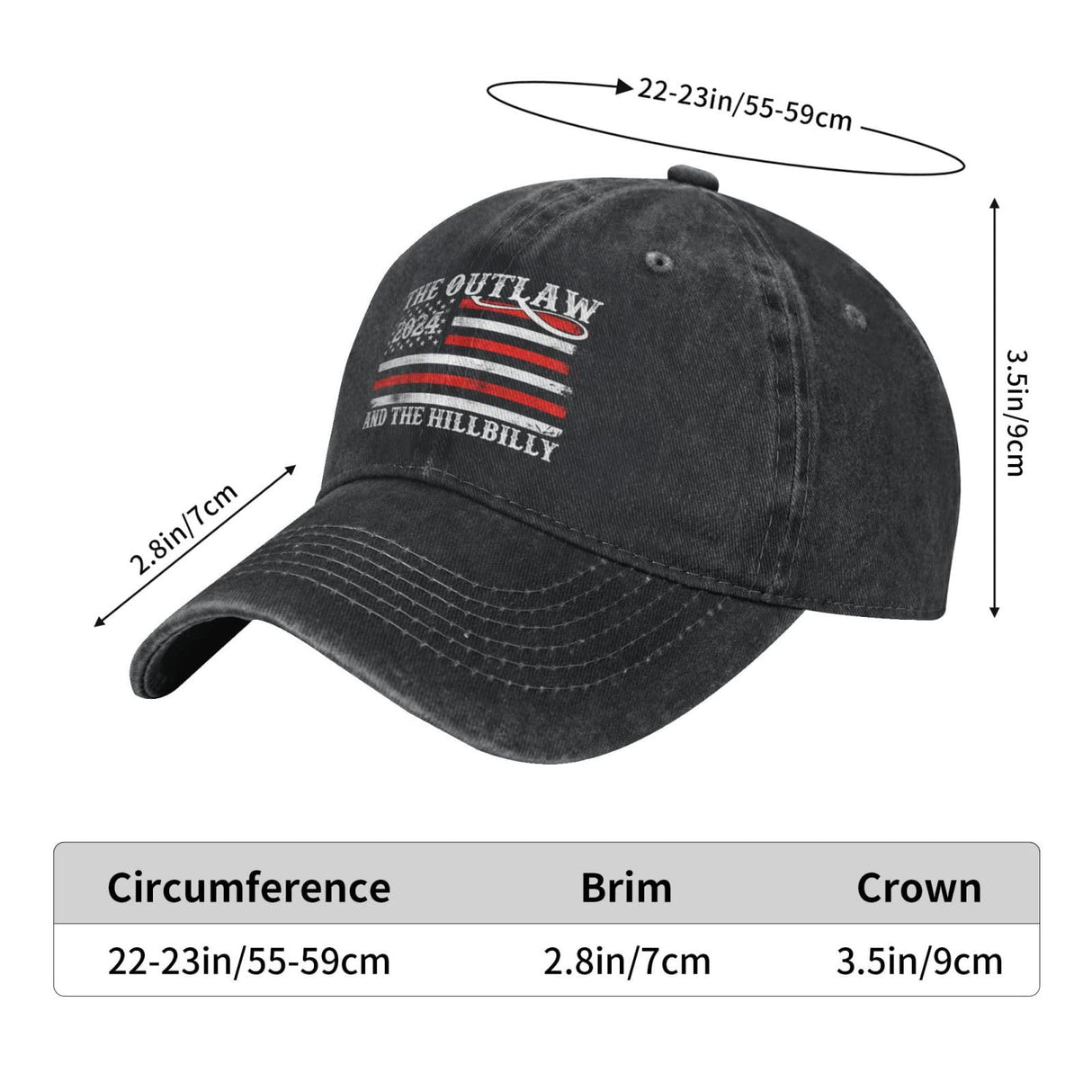Outlaw Hillbilly 2024 Hat Trump Vance 2024 Hats Vintage The Outlaw and The Hillbilly Hats Cap for Men Women t Shirt tee Flag Tshirt