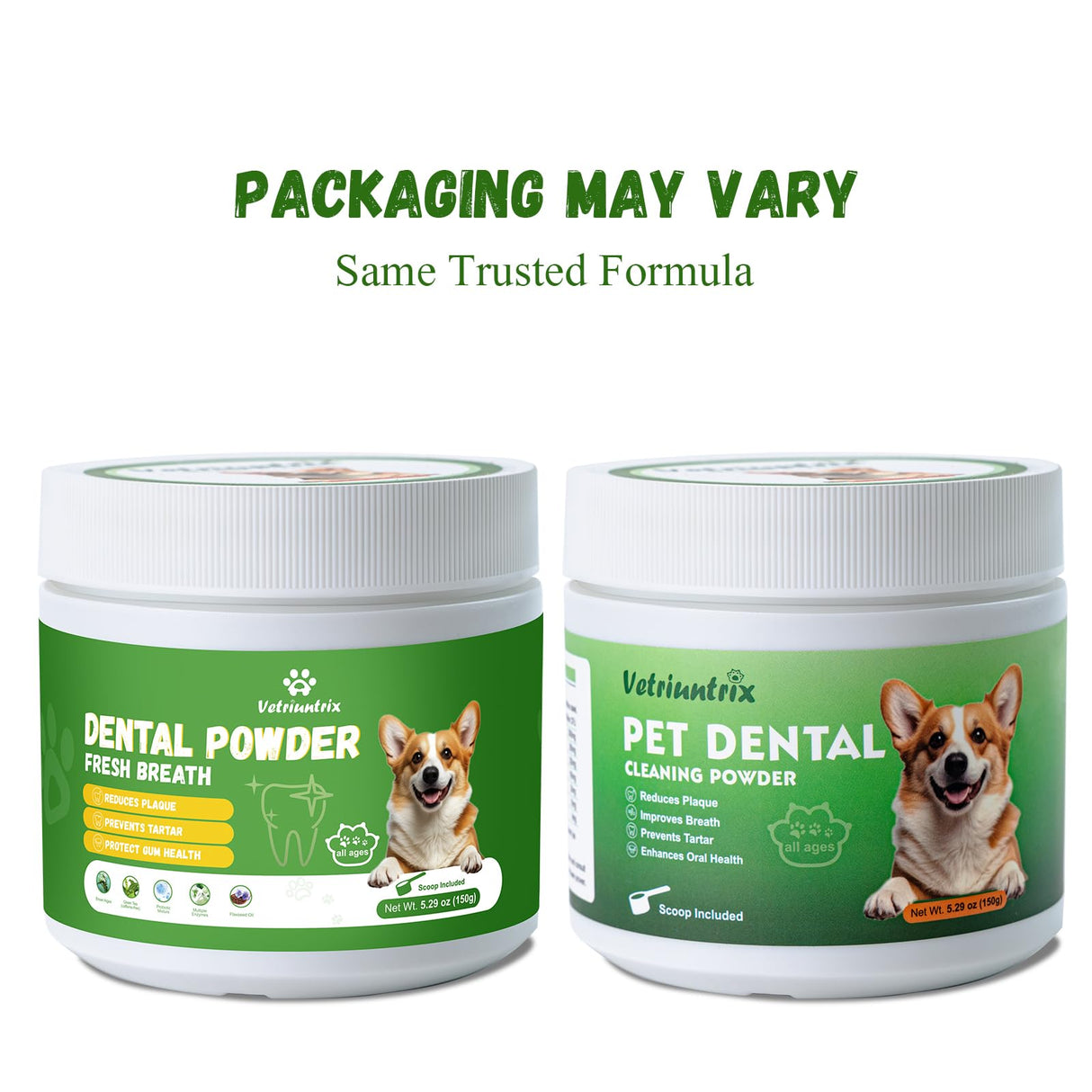 Vetriuntrix Dog Teeth Cleaning Powder, Dog Dental Powder for Teeth Cleaning and Dog Breath Fresh for Dogs with Probiotic & Tartar Remover, Plaque Off Dog Tooth Cleaning (80g)