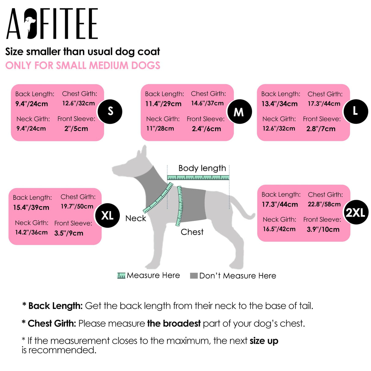 AOFITEE Dog Coat, Waterproof Dog Jacket for Winter, Warm Fullbody Dogs Snowsuit, Winter Coat for Small Dogs, Zip Up Pet Puffer Jacket Fleece Vest, Outdoor Reflective Cold Weather Pet Coats, Medium