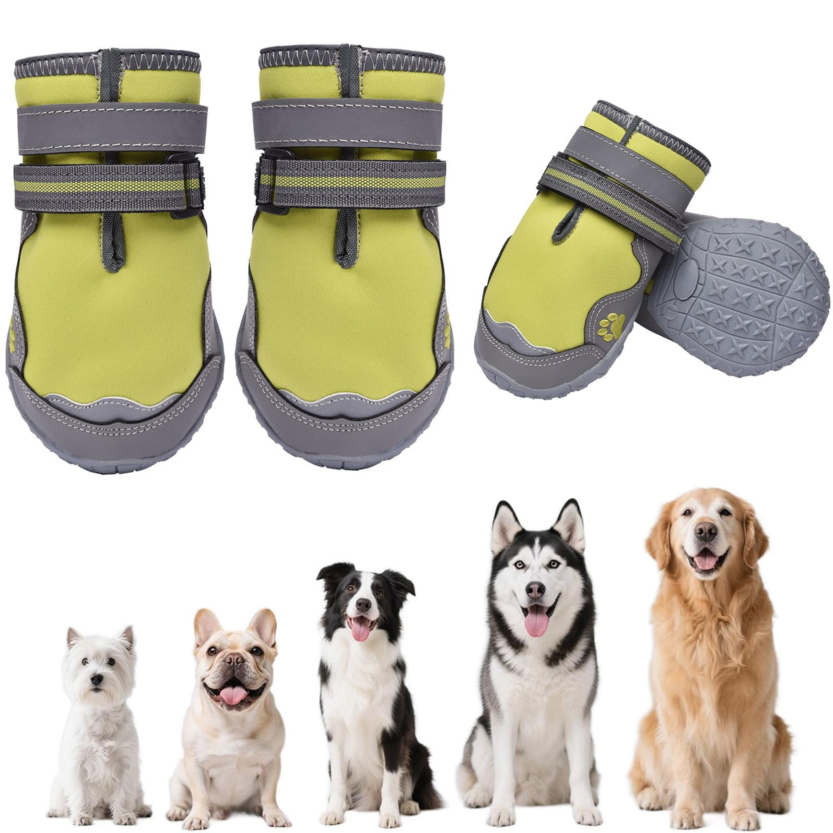 Hipaw Dog Booties for Winter,Snow Boots for Small Medium Large Dogs,Waterproof Dog Rain Shoes,Non-Slip Paw Protector for Outdoor Walking,Hiking,Indoor Hardwood Floors