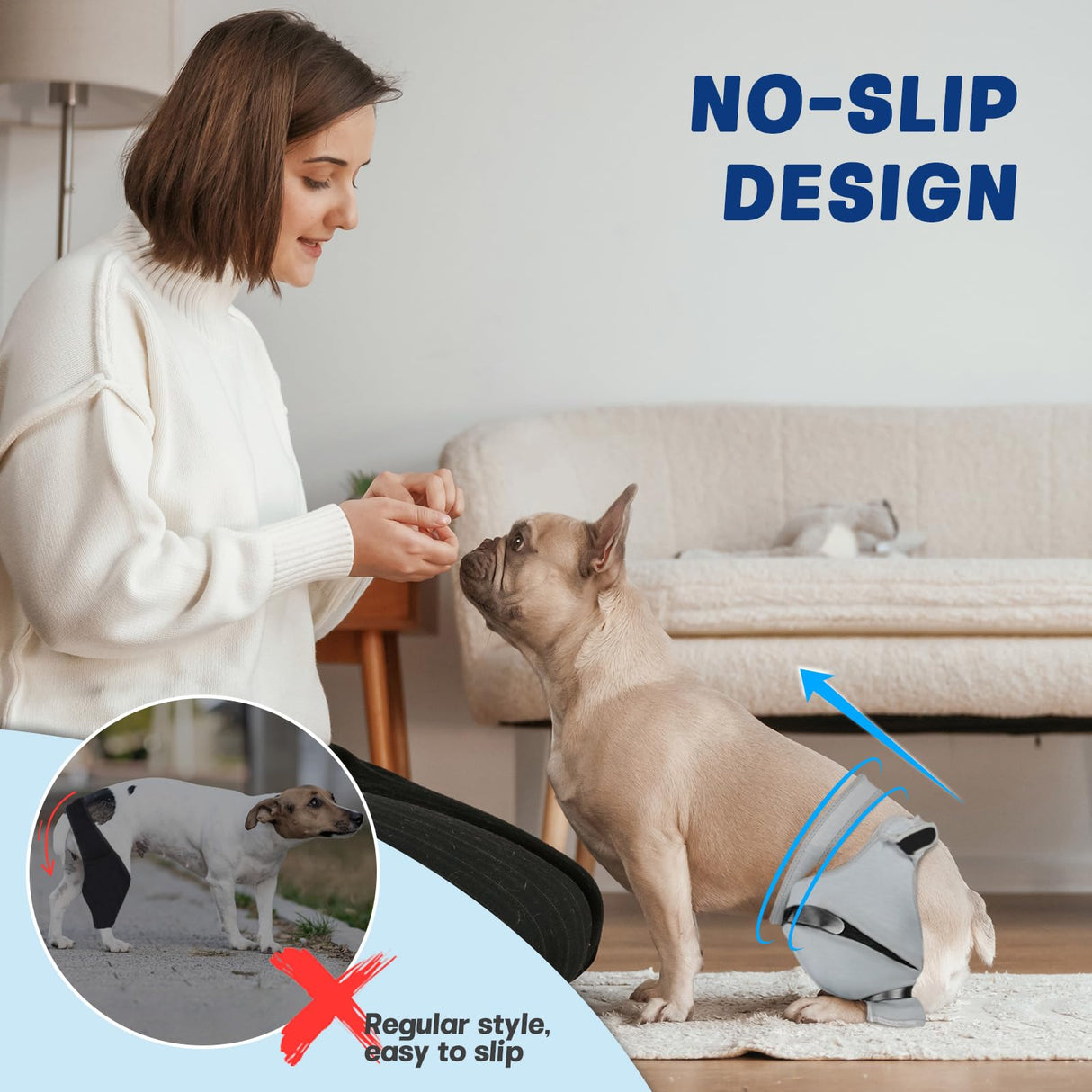 Joypig Dog Sleeve for Rear Legs to Stop Licking, Upgraded Surgical Recovery Sleeve for Hind Back Leg Wound,TPLO, ACL Surgery, Light Comfortable Cone Alternative (S,Black-Gray)