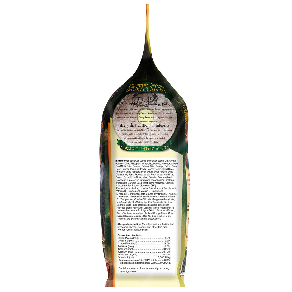 Tropical Carnival Small Hookbill Food – Gourmet Blend with Fruits, Nuts & Seeds, 10 Pounds, Omega 3 & Natural Preservatives, Supports Digestion