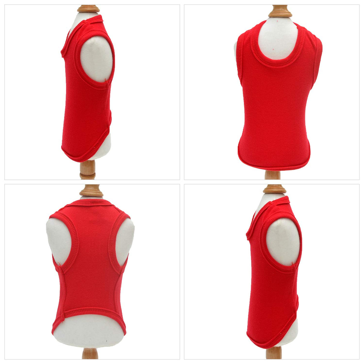 Lovelonglong 2019 Summer Pet Clothing, Dog Clothes Blank T-Shirts Ribbed Tanks Top Thread Vests for Large Medium Small Dogs 100% Cotton Red L-XL