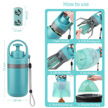 Load image into Gallery viewer, XPAPOV Dog Pooper Scooper, Portable No Touch Poop Scooper for Small Medium Large Dogs, Dog Waste Pick-up Cleaner with 15PCS Bag Attachment and Leak-Proof Waste Storage Container