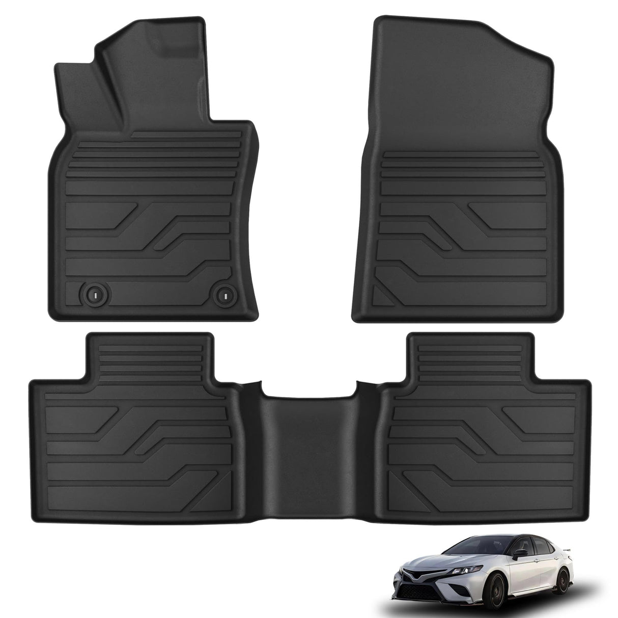 KARPAL Floor Mats Fit for Toyota Camry 2025 2026 (Including Hybrid), Custom Fit All Weather TPE Camry Accessories 1st & 2nd Row Floor Liners