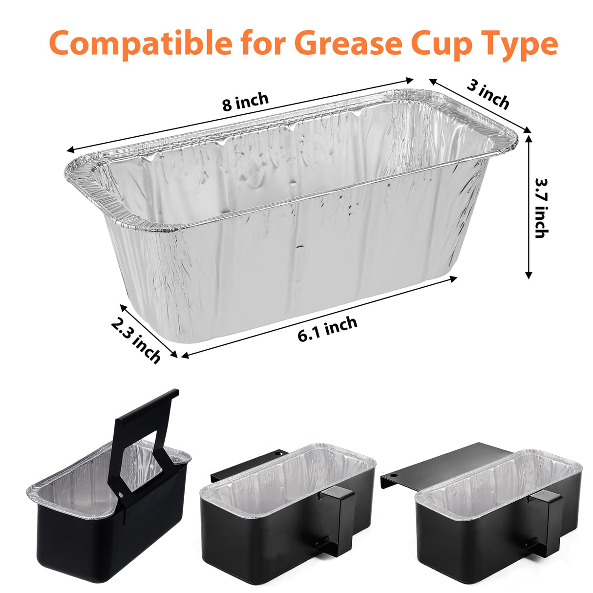 Whaleme 50-Pack Griddle Accessories for Blackstone - Grease Cup Liners Compatible with Blackstone 5017 Griddle, Aluminum Foil Drip Pan Disposable Grease Catcher Tray for 17, 22, 28, 36 Inch