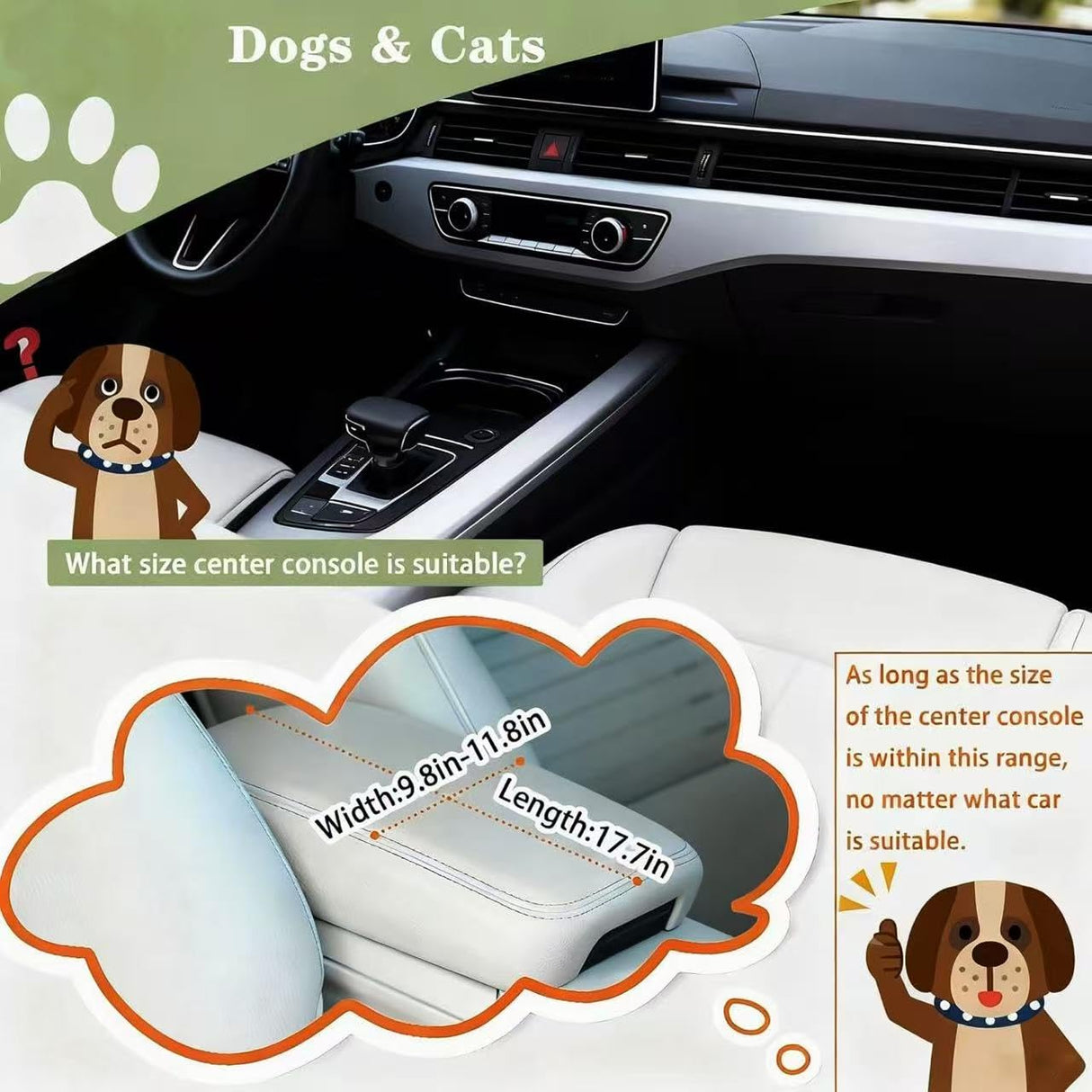 Cullaby Dog Car Seat for Small Dogs Under 15 lbs โ Center Console Pet Carrier with Safety Belt, Storage Pockets, Removable Washable Cover โ B&W Stripes, Secure & Comfortable for Small Puppies/Cats