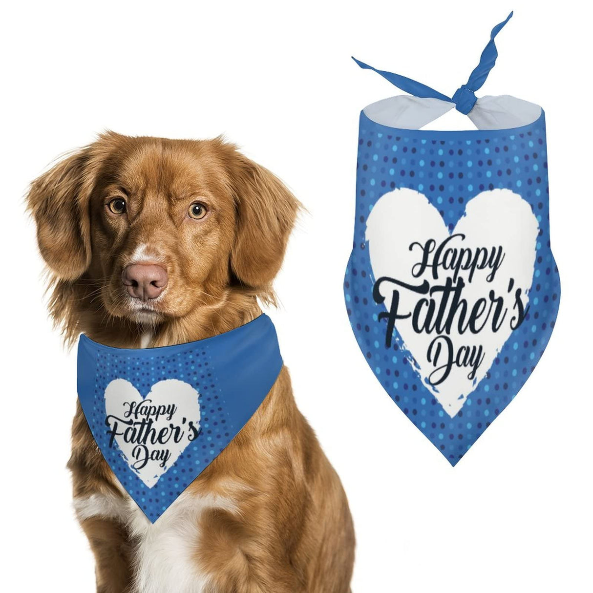Happy Father's Day Dog Bandanas Pets Kerchief Reversible Triangle Bibs Scarf Outfits Accessories for Small to Large Dogs Cats