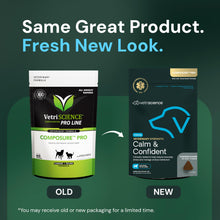 Load image into Gallery viewer, VetriScience Veterinary Strength Calm & Confident Chews - Stress Supplement for Pets - Supports Brain Function for Cats & Dogs - with L-Theanine, Thiamine & More - 60 Count