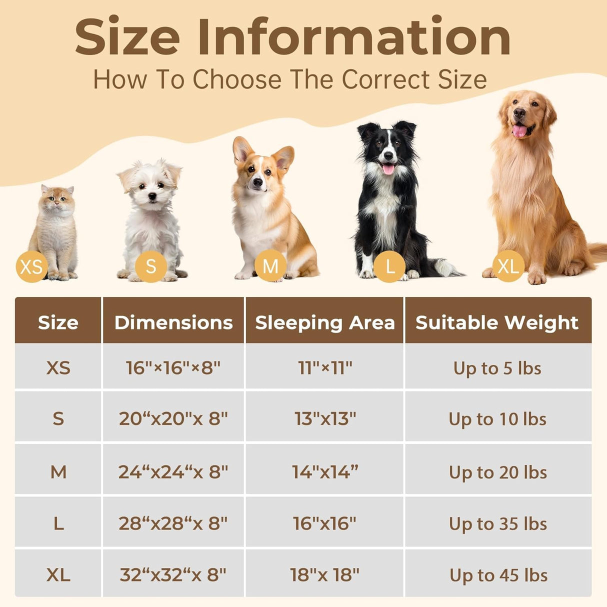 Calming Anti-Anxiety Donuts Dog And Cat Bed, Round Fluffy Soft Washable Small Medium Pet Bed For Puppy & Kitten, Cuddler Warming Comfortable Cushion, Luxury Anti-Slip Waterproof Mute Base 24in (Camel)