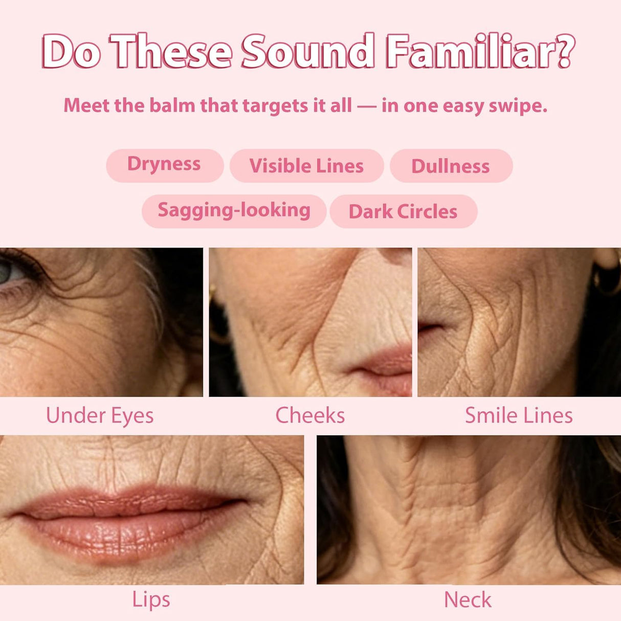 2PCS PDRN Pink Collagen Volume Multi Balm Stick - Hydrating Balm Eye Cream Make Up Base & Moisture Stick, Collagen Wrinkle Stick Face & Body Balm for Neck, Forehead, Smile Lines, Lips