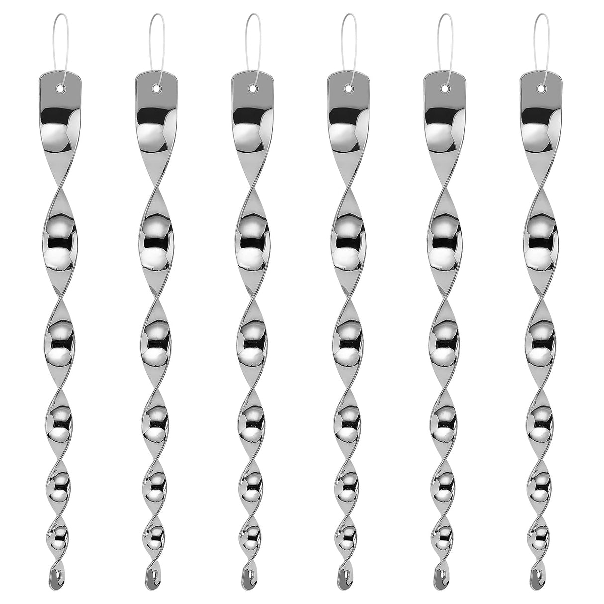 Besmon Woodpecker Bird Scare Devices,Reflective Scare Rods Control Device to Keep Birds Away from Patio Pool(Christmas Reflective Strip Hanging Home as Decoration)(12 Pack) (6pcs)