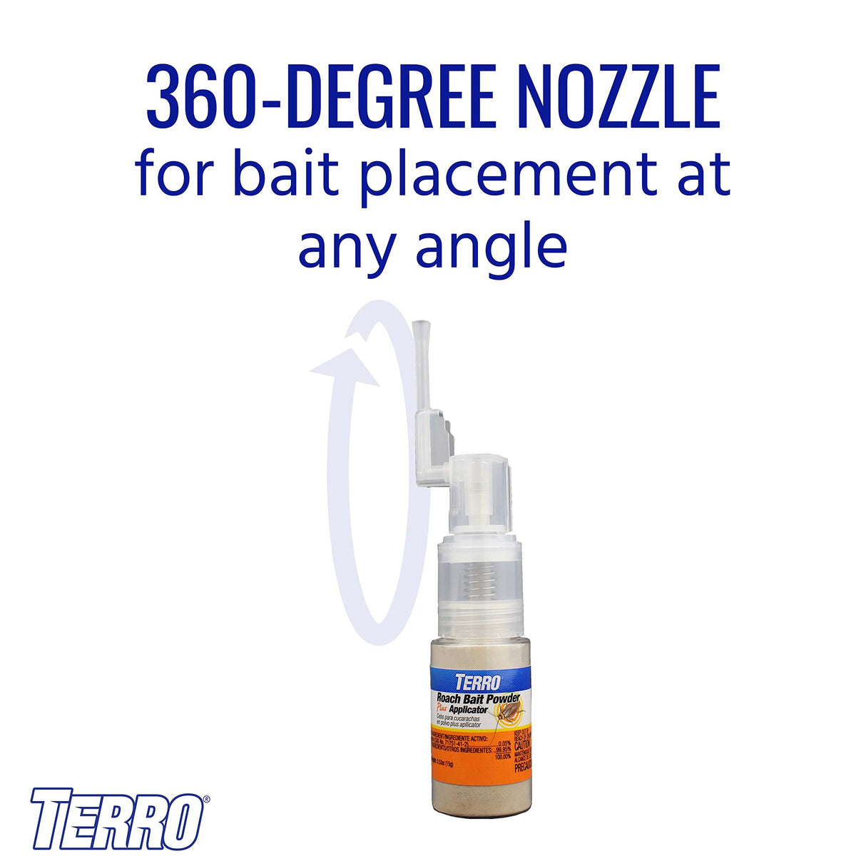 TERRO T530 Roach Bait Powder Plus Applicator, Orange (Pack of 1)