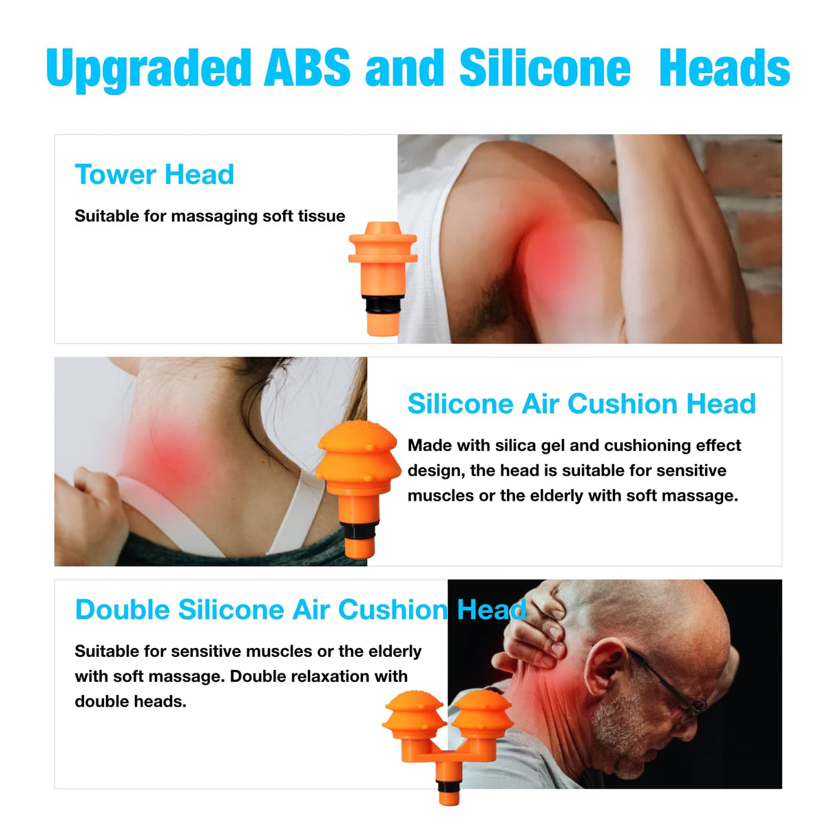 AiRelax Massage Gun Attachments for Hypervolt Go, Upgraded 15 PCS Massager Heads to Meet Different Needs for Deep Tissue Muscle Massage Gun, Plug-n-Play Accessories Easy to Use