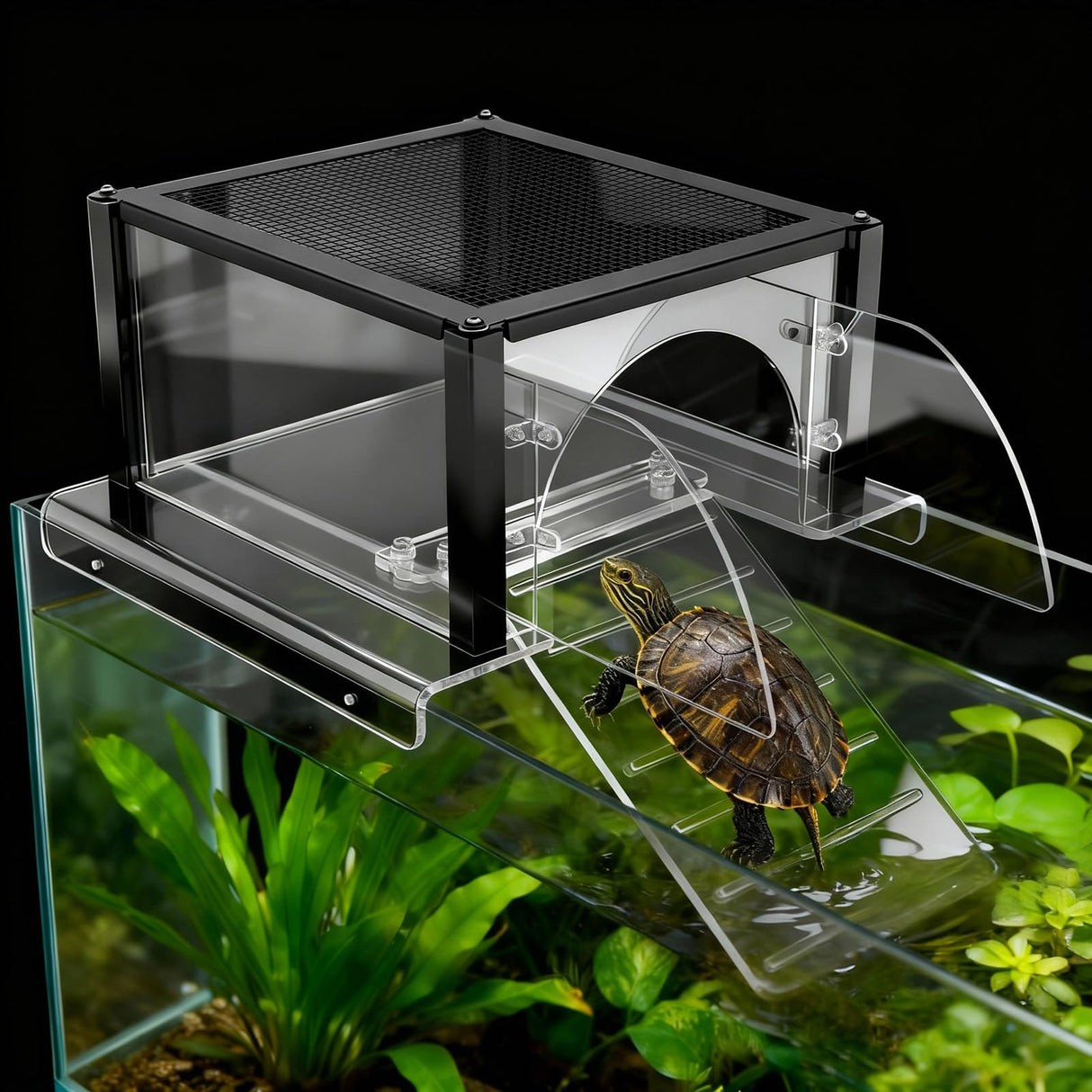 Turtle Topper Basking Platform for Aquatic Turtles 10/20/29/55 Gallon Tank, Aquatic Reptile Ramp Dock, Terrace, Accessories