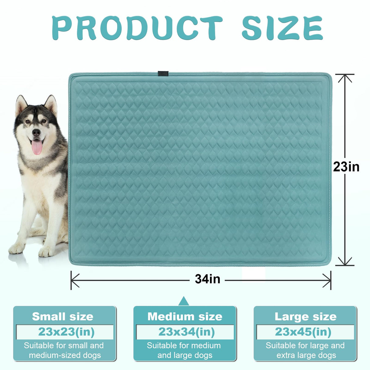 GOLOPET Dog Cooling Mat 34x23 in Summer Waterproof Breathable Teslin Mesh, Durable, Non-Slip, Portable Maximum Weight Capacity 60 lbs. Black