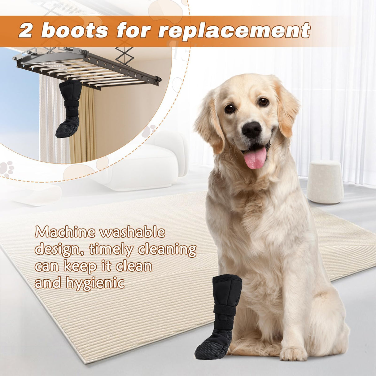 Dog Paw Wound Recovery Boot, Anti-Slip Dogs Socks Boots, Breathable Pet Bootie for Injured Paw, Dog Pad Protector for Outdoor Walking 2pcs (XL)