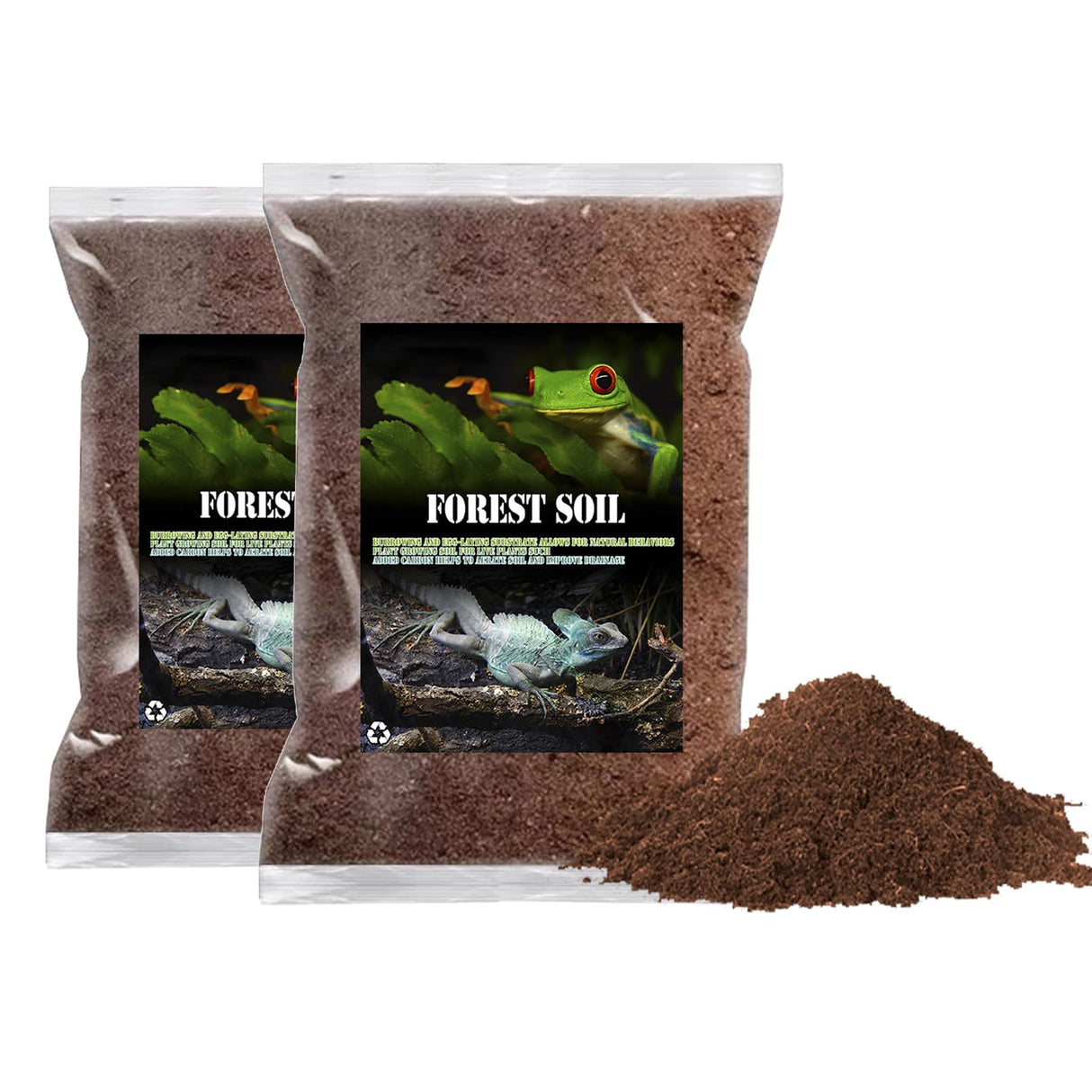 BNOSDM 2PCS Reptile Soil Substrate,Fluffy Small-Strand Reptile Substrate,Natural Terrarium Bioactive Soil Bedding for Snakes, Lizards, Tortoises Tarantulas,Lizards