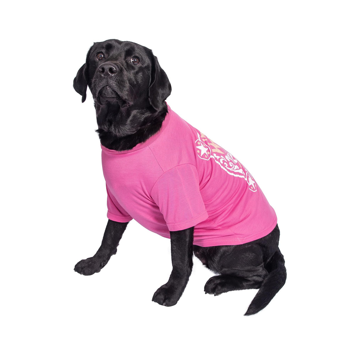 Wrangler Dog Shirt – Western Cowboy Rope Logo Pet Tee for Small to XL Dogs – Pull-on Machine Washable Dog T-Shirt (Pink, XS)