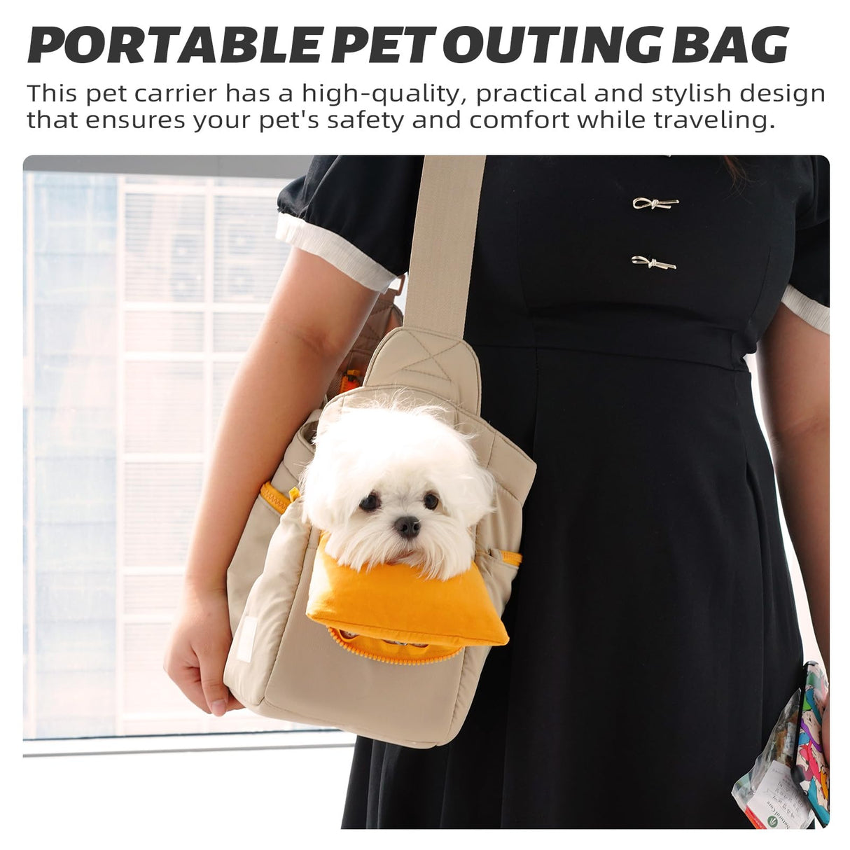 ONECUTE Soft and Comfortable Pet Carrier and Business Backpack with Strong Support - Ideal for Business, Travel, and Outings with Small Dogs and Cats (Kahki,15.7" L x 5.5" W x 9.8" H,up to 16lbs