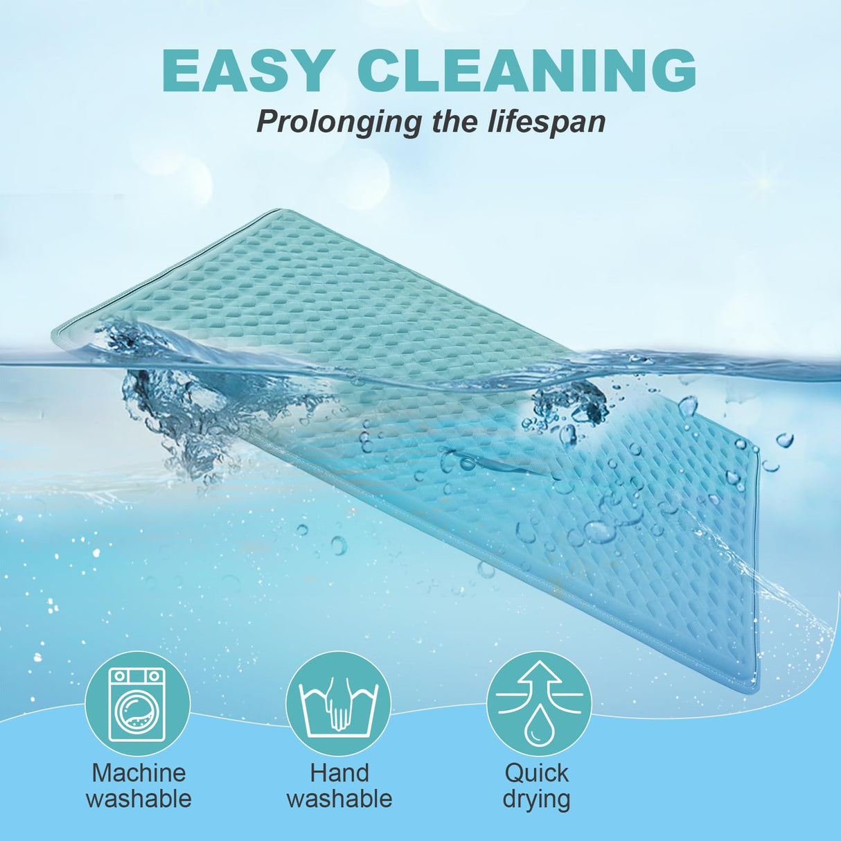 GOLOPET Dog Cooling Mat 34x23 in Summer Waterproof Breathable Teslin Mesh, Durable, Non-Slip, Portable Maximum Weight Capacity 60 lbs. Black