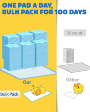 Load image into Gallery viewer, Powools 100-Pack X-Large Puppy Pads - 34'' x 28'' Pee Pads for Dogs Potty Training with Leak-Proof Quick-Dry Design, 6-Layer Wee Wee Pads for Dogs, Blue