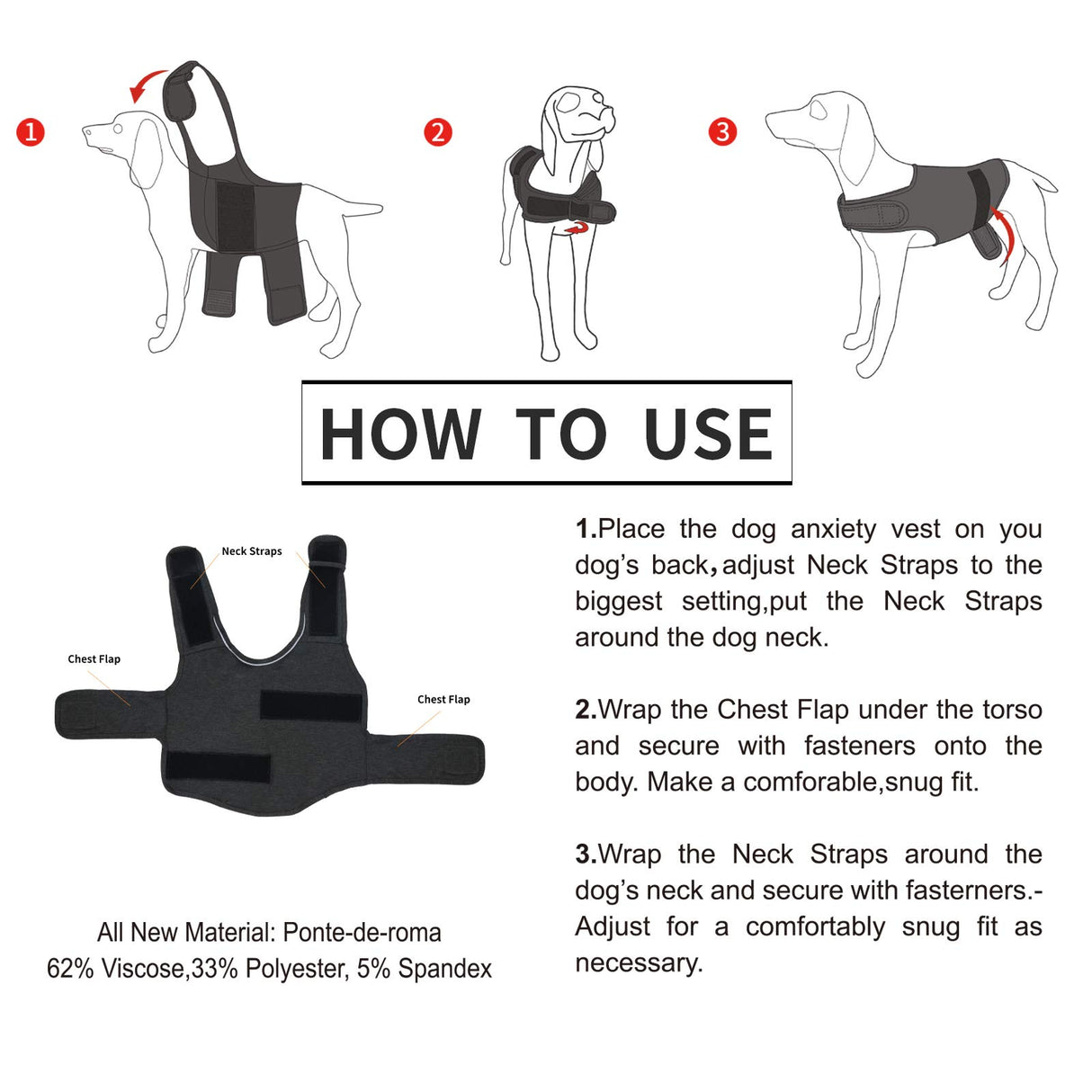 cattamao Comfort Dog Anxiety Relief Coat, Dog Anxiety Calming Vest Wrap for Thunderstorm,Travel,4th of July Fireworks,Vet Visits,Separation Anxiety Relief for Dogs (XL,Navy)