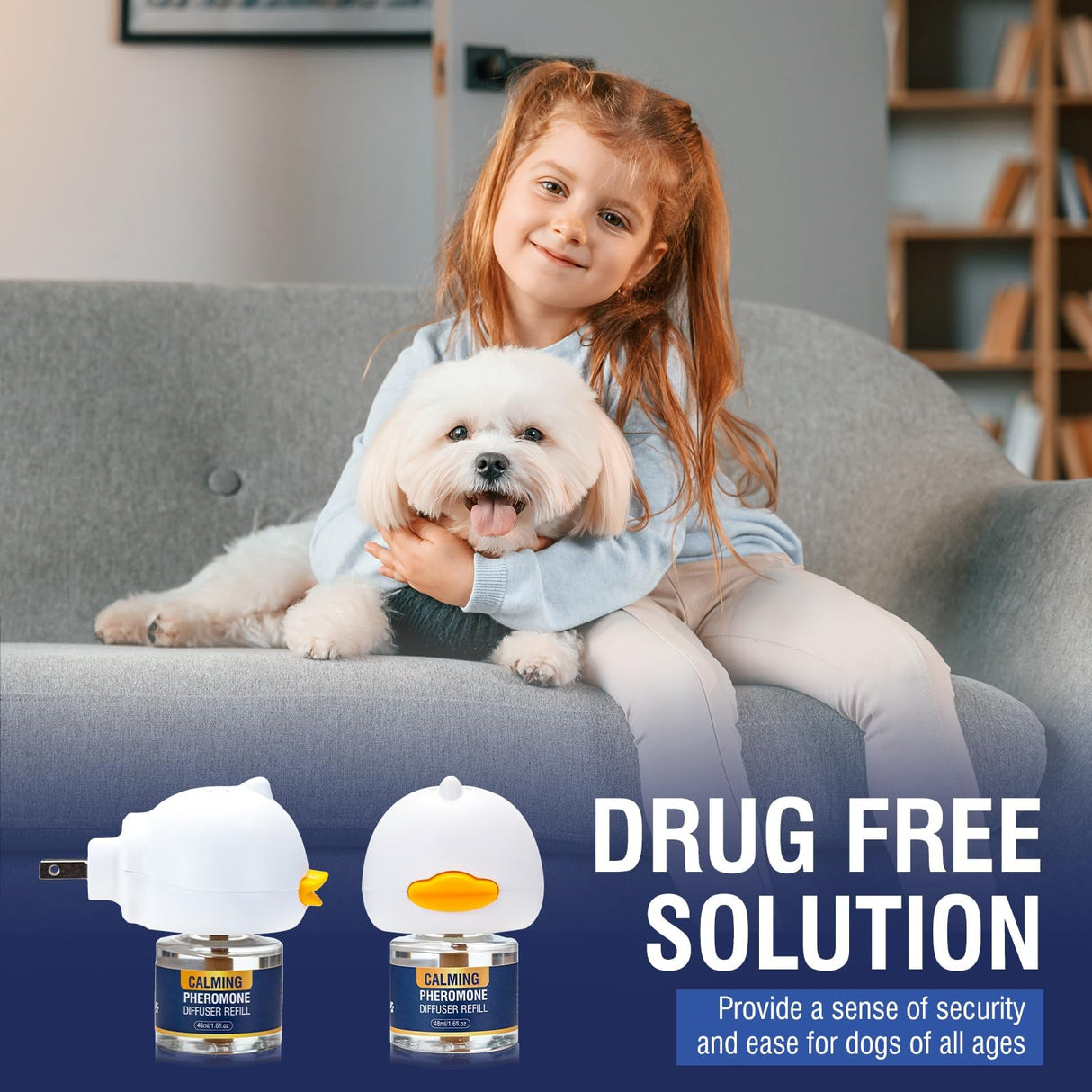 Diffuser Kit Dog Pheromones Appeasing Pheromone Diffuser to Calm Reduce Aggression Fighting Barking (3 Plug in+ 6 Pack 48ml Refill) for Anxiety Relieve Relief