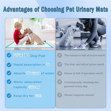 Load image into Gallery viewer, XXXXL Puppy Pee Pads for Dogs 31"x55" 40 Count, Extra Large Dog Pee Pads, Leak-Proof & Super Absorbent Dog Pee Pads, Thicken Disposable Potty Pads Puppy Training Pads for Cats Rabbits