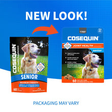 Load image into Gallery viewer, Nutramax Cosequin for Senior Dogs Joint Health Supplement, Contains Glucosamine for Dogs, Chondroitin, MSM, Omega-3s and Beta-Glucan, Supports Joint, Skin and Coat, Immune Health, Soft Chews, 60 Count