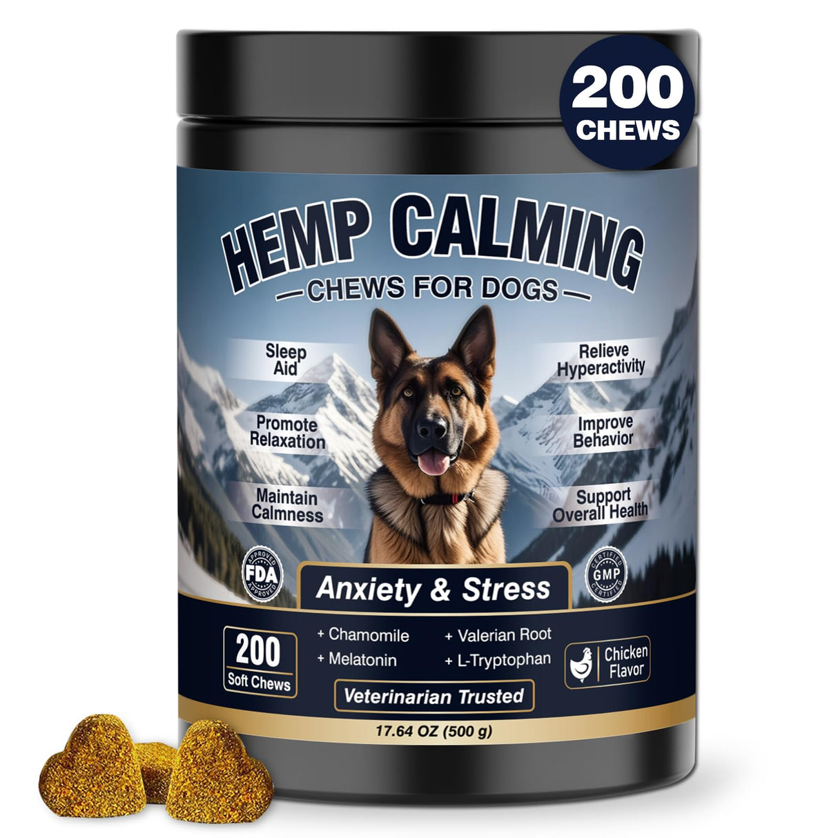 Calming Chews with Melatonin for Dogs 200 ct, Chicken