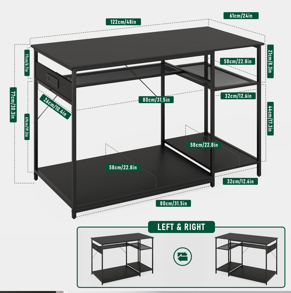 ZZJIHAI 120 Gallon Fish Tank Stand with Power Outlets, Heavy Duty Large Aquarium Stand with Light, Double Reptile Tank Turtle Terrariums Table for Fish Tank Accessories Storage,1100LBS Capacity
