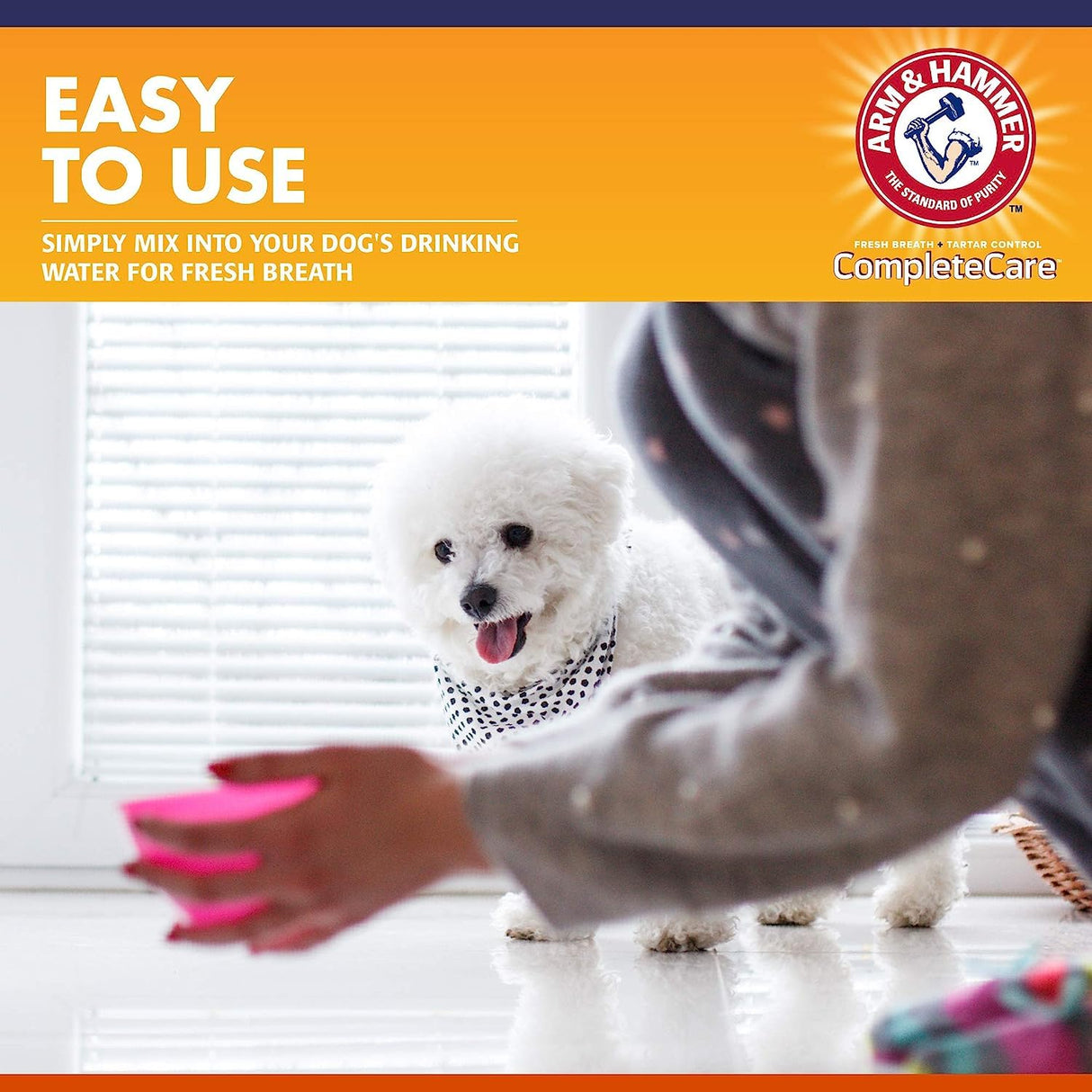 Arm & Hammer Complete Care Dental Water Additive for Dogs, Dog Breath Freshener, Dog Mouth Wash or Dental Rinse, Simply Add to Pet Drinking Water for Fresher Breath, 16 FL OZ - 3 Pack