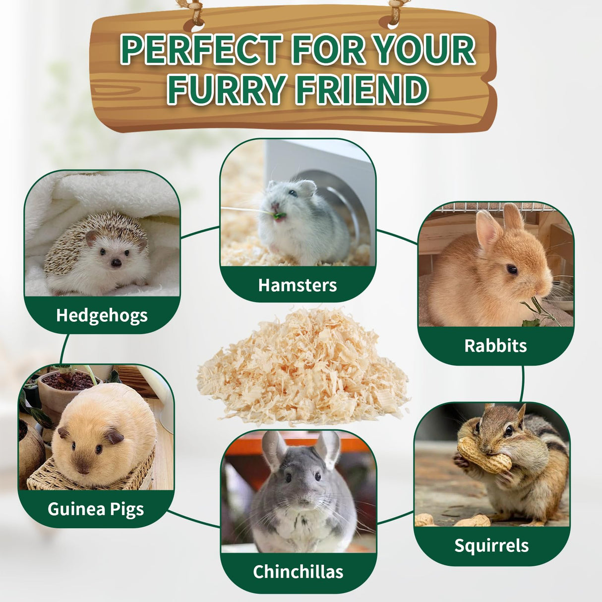 Luoglude 35oz Natural Aspen Wood Pet Bedding – Low Dust, Odor Control & Ultra Absorbent Shavings for Hamsters, Parrots, Guinea Pigs & Small Animals