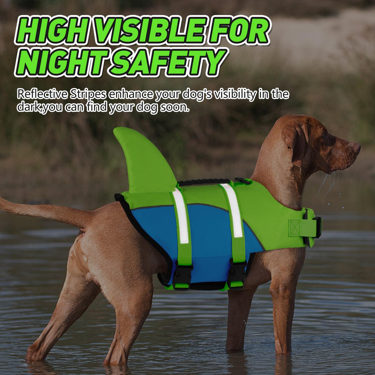 Doglay Shark Ripstop Dog Life Vests for Swimming Boating with High Buoyancy and Rescue Handle, Adjustable Pet Flotation Vest for Small Medium Large Dogs