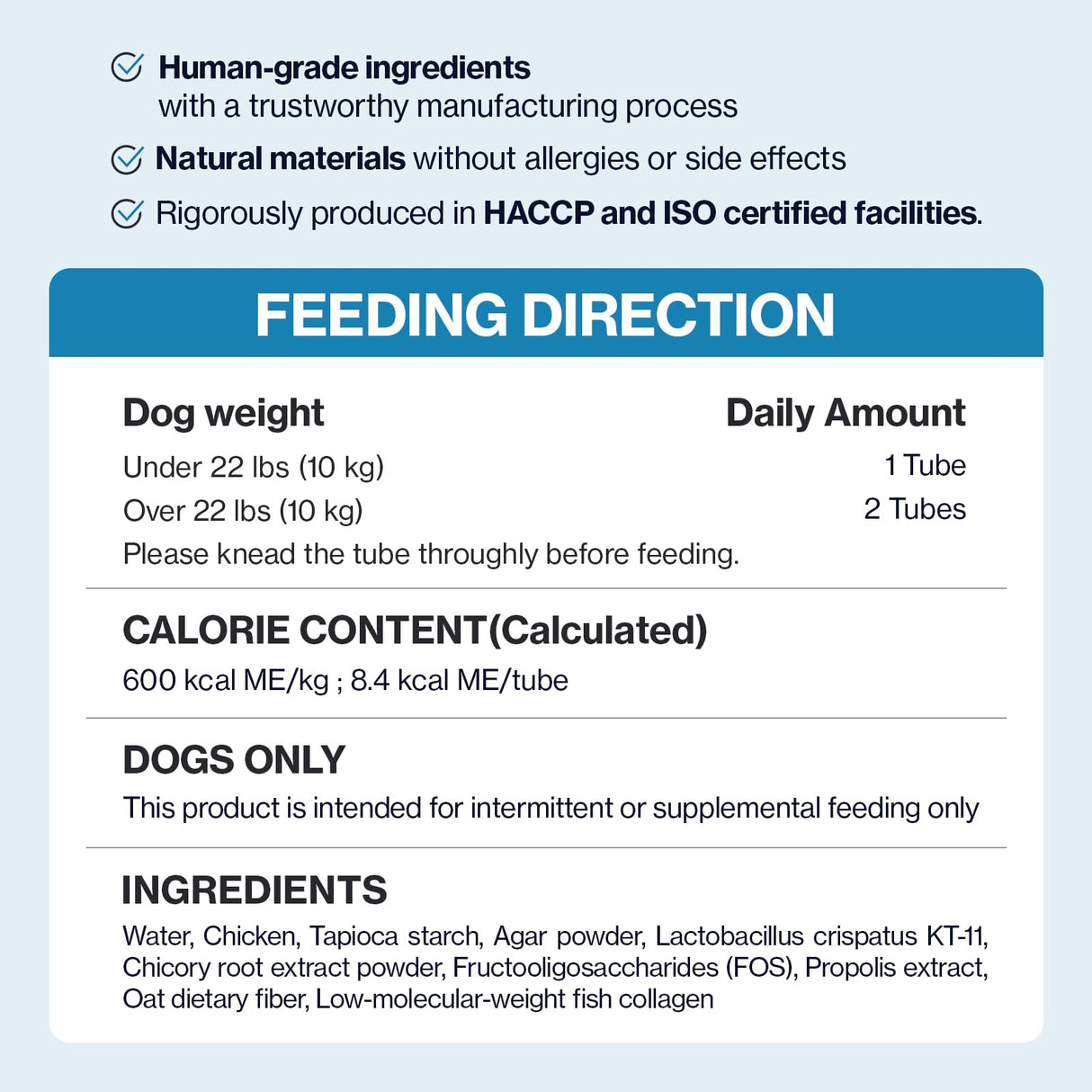 Doctor By Squeeze Probiotics for Dogs Gut Health Immunity Skin&Allergy Care Diarrhea Relief Digestive Stomach Support with L. crispatus KT-11 Lickable Paste Formula Individually Packaged, Chicken