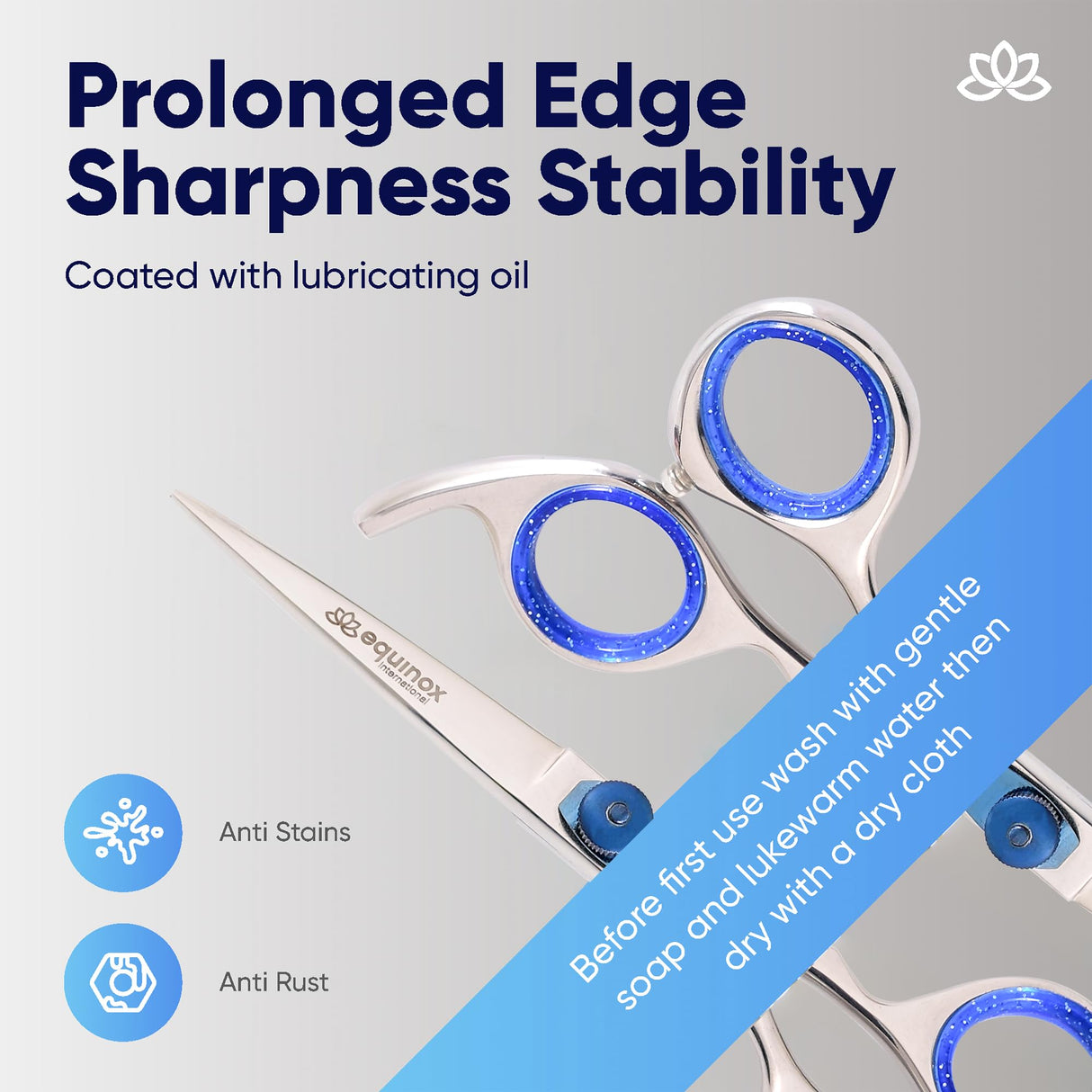 Equinox Professional Razor Edge Series Barber Hair Cutting Scissors - Japanese Stainless Steel Salon Scissors - 6.5” Overall Length - Fine Adjustment Tension Screw - Premium Shears for Hair Cutting