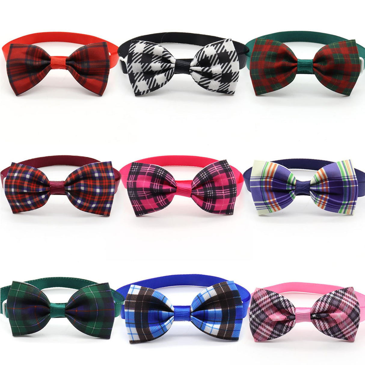 Allazone 24pcs Dog Neckties Dog Ties Adjustable Pet Neck Tie for Small Medium Puppy Cat Kitten Party Festival Birthday Gift Valentine's Holiday Wedding Assorted Doggies Grooming Supplies Accessories